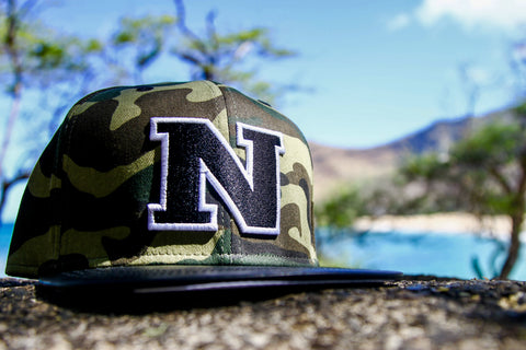1.5 N BLACK on BLACK CAMO LEATHER" Flagship Snapback.