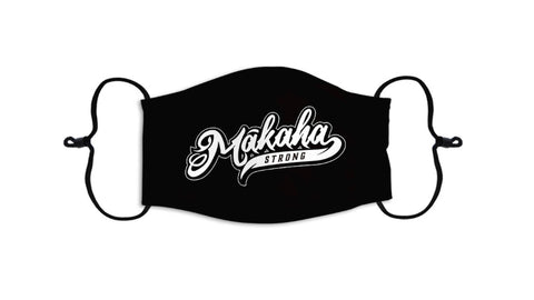"Face Mask 2.0 Collection" Mākaha Strong - WHITE ON BLACK