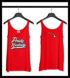.HI ISLANDS WHITE on RED "PRIDE OF THE WESTSIDE" Women's Fitted Tank
